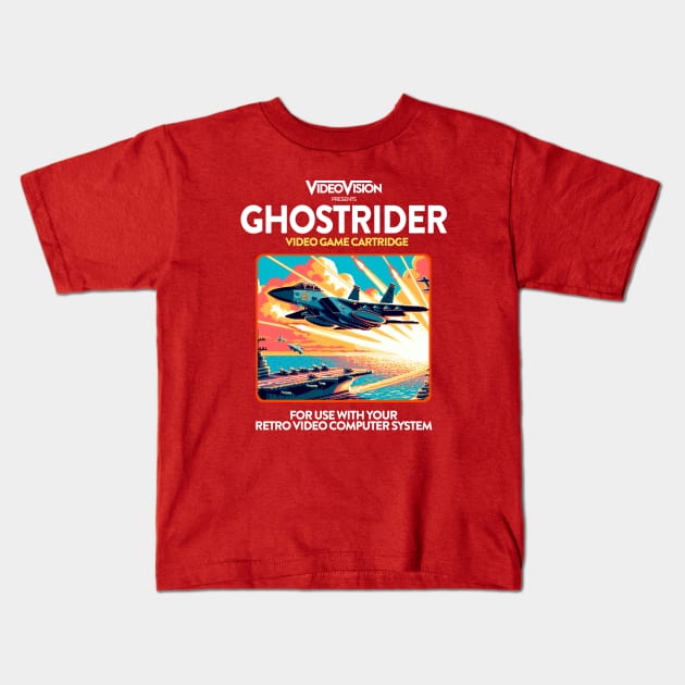 Ghostrider 80s Game v2 Kids T-Shirt by PopCultureShirts